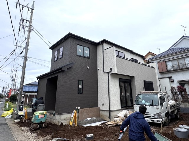 松戸市高塚新田152番の外観|4月7日撮影・もうすぐ完成！