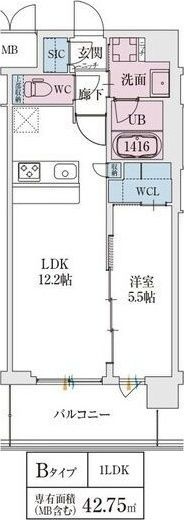 スプランディッド天王寺SOUTHの間取り