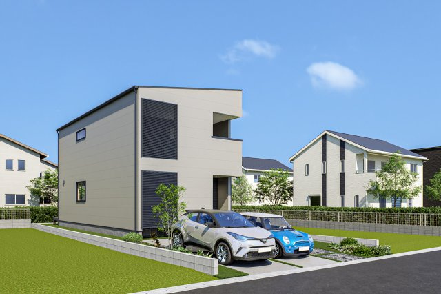新築戸建　富士市横割１期　全１棟の外観パース|※外構・植栽は参考となります
※パースはイメージです