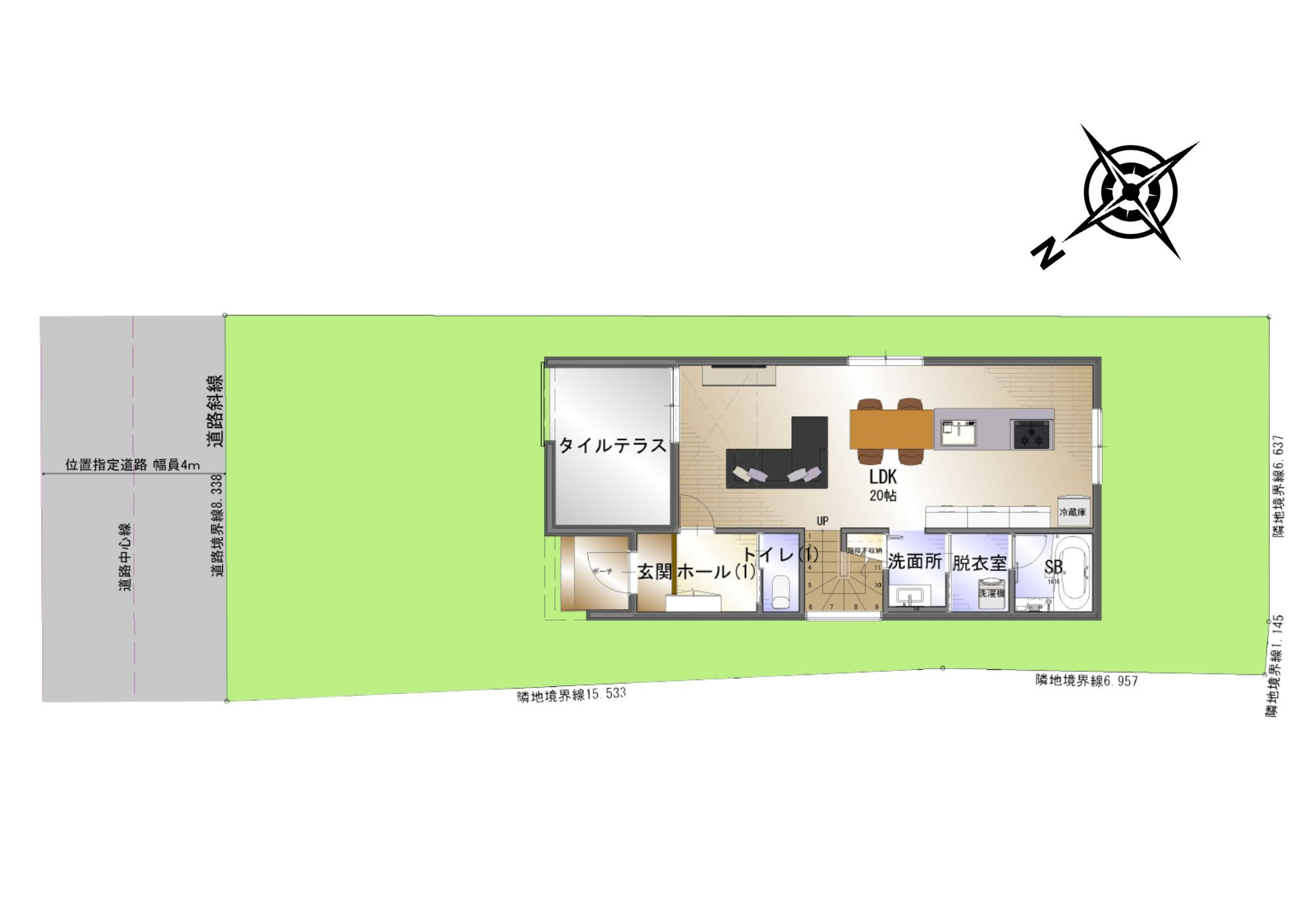 新築戸建　富士市横割１期　全１棟の区画図