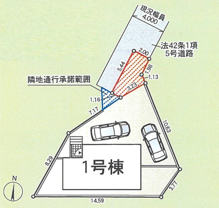 平塚市南原第11 新築戸建　全1棟1号棟の区画図