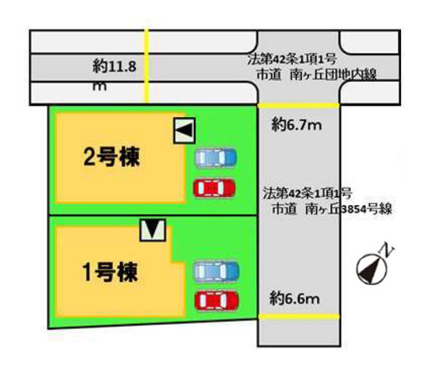 【区画図】 | 大野城市南ケ丘5丁目4期　2号棟（全2棟）【仲介手数料無料・0円】 | 区画図です。2号棟