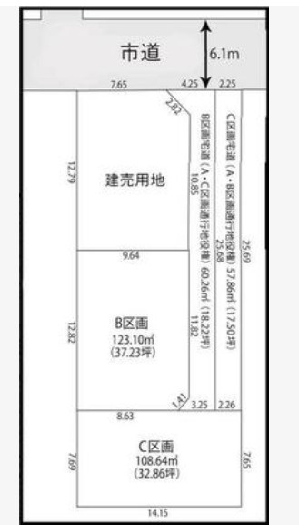売土地　静岡市葵区羽鳥６丁目の区画図