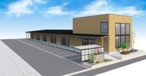 栗東市北中小路の店舗一部の外観パース