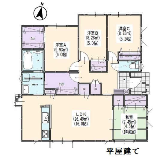【間取り】 | 糟屋郡須恵町須恵25期・平屋　1号棟（全1棟）【仲介手数料無料・0円】 | 平日、土日祝日もお好きな日時にご見学可能です。お気軽にお問合せ下さい。