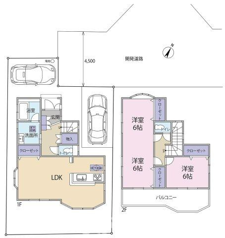 平塚市御殿3　中古戸建の間取り|ゆとりあるLDK。2面採光で光と風が心地よく通り抜けます。