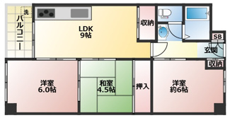 【間取り】 | 夢野ハイタウン１号棟