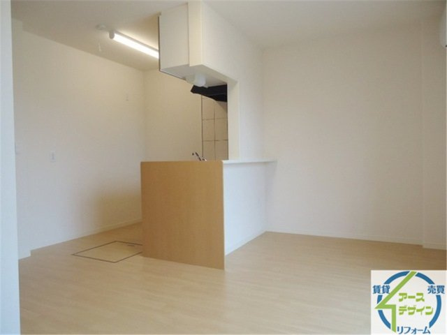 エコハウス華園Aの居間・リビング|パース写真