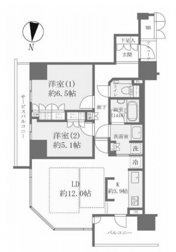 ザファインタワー梅田豊崎の間取り