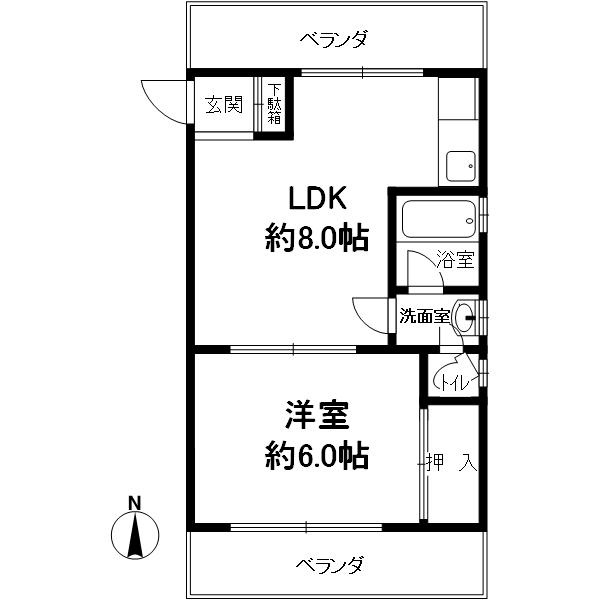 喜多ハイツの間取り
