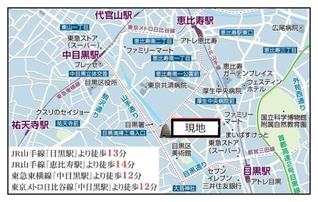 プライムアーバン目黒リバーフロントの地図