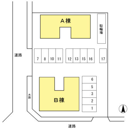 セジュール竹内A棟の区画図