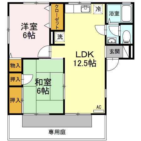 セジュール竹内A棟の間取り