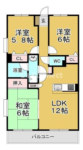 【間取り】 | セントレアカマⅢ