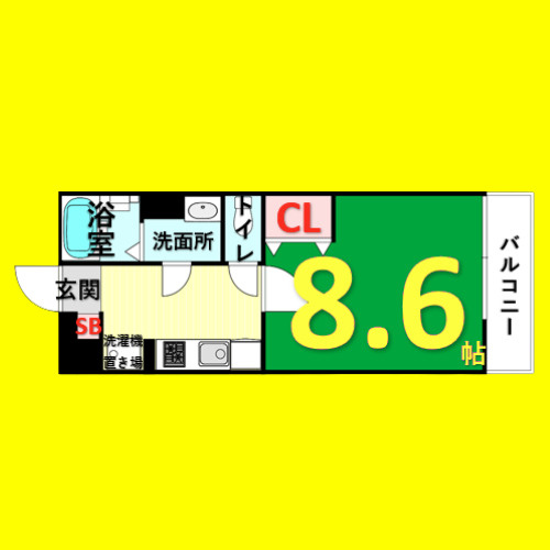 リブリ・塩池　名古屋市賃貸　仲介手数料無料の間取り
