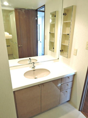 朝の身支度に便利な独立洗面化粧台