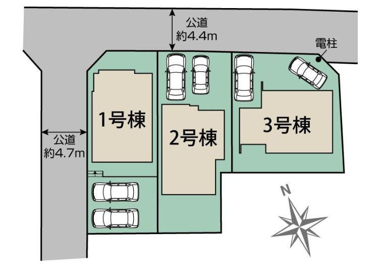 秦野市千村１丁目新築戸建て　１号棟の区画図|区画図「秦野市千村１丁目新築戸建て」