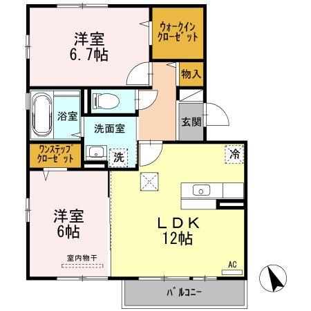 リビングタウン西条東　Ａ棟の間取り