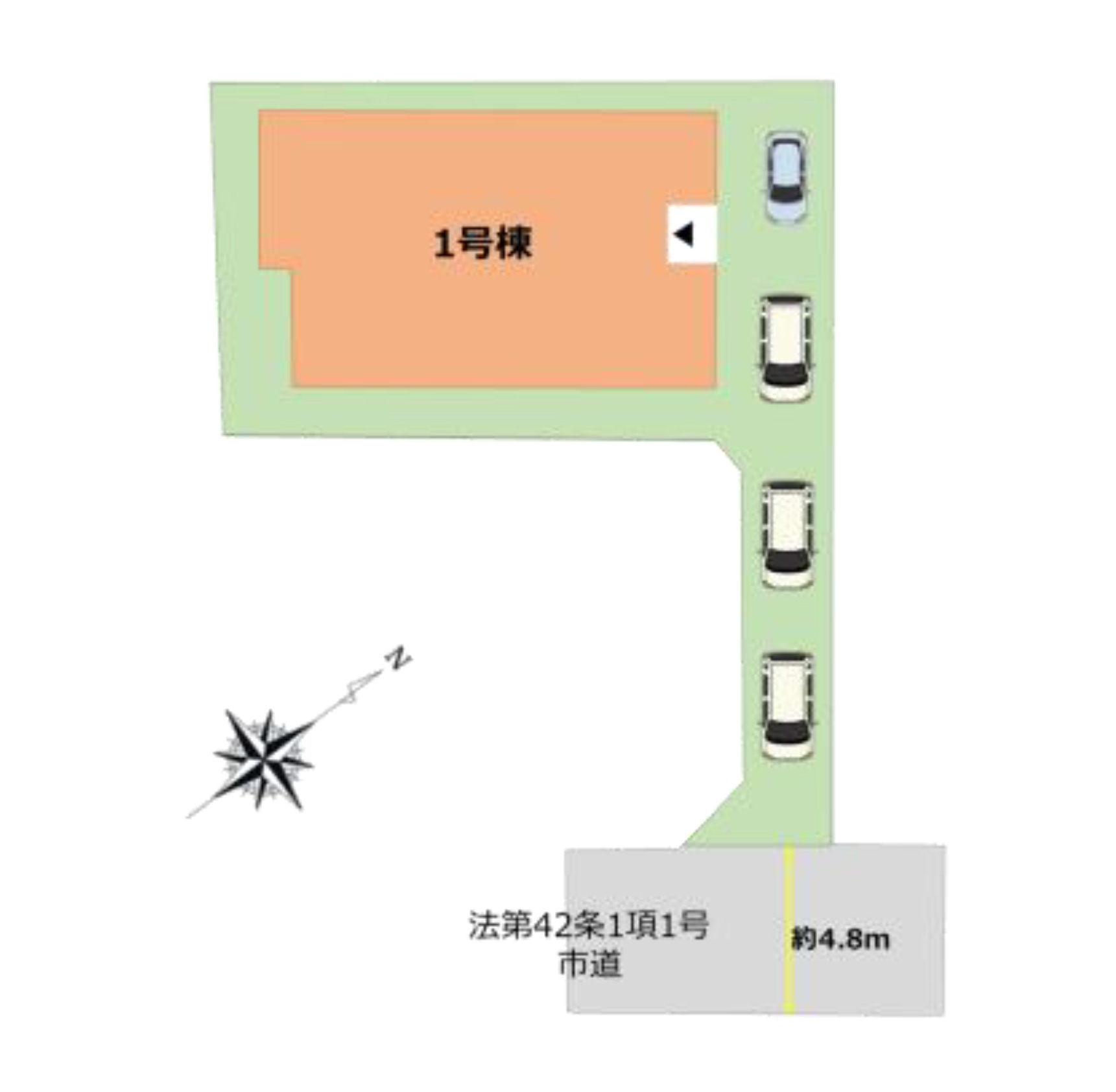 春日市下白水北5丁目第1-1棟（1号棟）の区画図|配置図（1号棟）