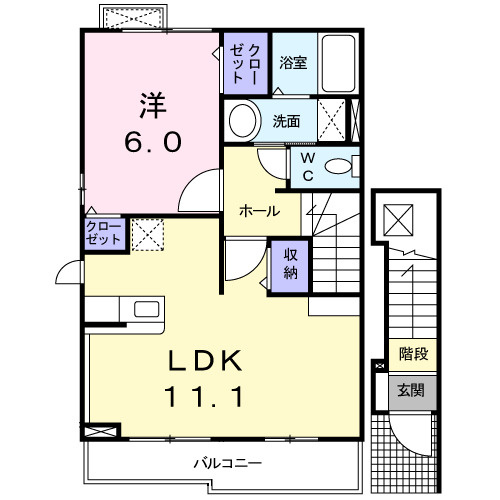 ノーブル　川内　Ⅲ番館の間取り|間取図