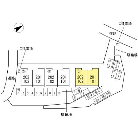 フ・ミール 6号館の区画図