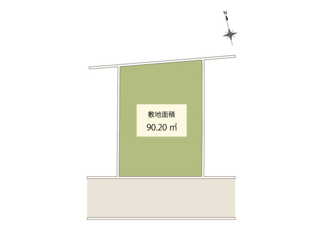 【土地図】 | 朝霞市三原2丁目　建築条件付売地　全1区画　(ふじみ野店) | 【建築条件付売地】
南道路に接道し陽当り良好！
スーパー・コンビニ・ドラッグストアが徒歩圏内に揃うお買い物のしやすい住環境です。
