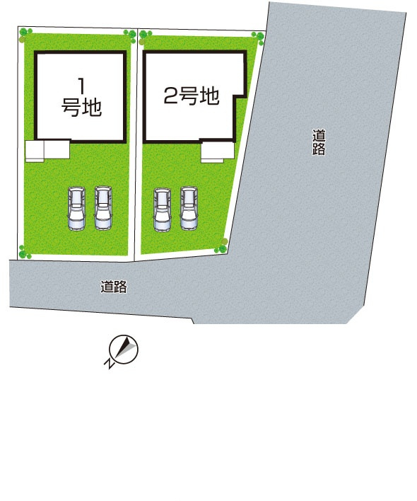 神戸市西区竜が岡　新築一戸建ての区画図|全2区画