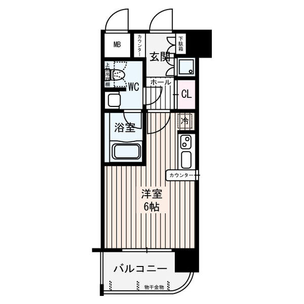 レジュールアッシュ長堀通南 BRAVI不動産の間取り