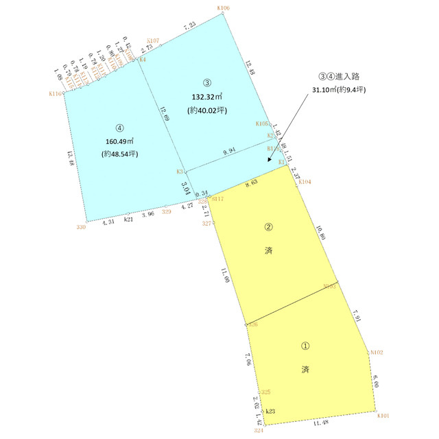 高知市鴨部３号地　売地　の区画図