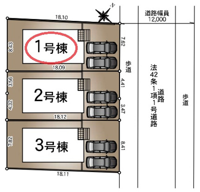【区画図】 | クレイドルガーデン三木市緑が丘町中第１ | 区画図