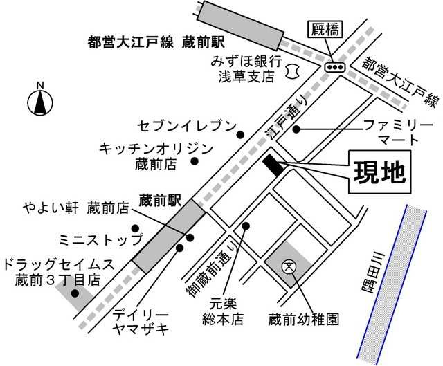 ジョカットロ蔵前の地図