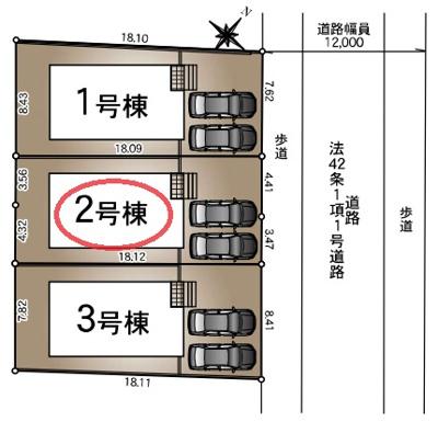 【区画図】 | クレイドルガーデン三木市緑が丘町中第１ | 区画図