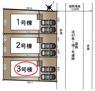 【区画図】 | クレイドルガーデン三木市緑が丘町中第１ | 区画図