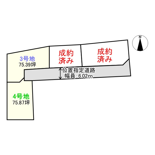 宅間田分譲地の土地図