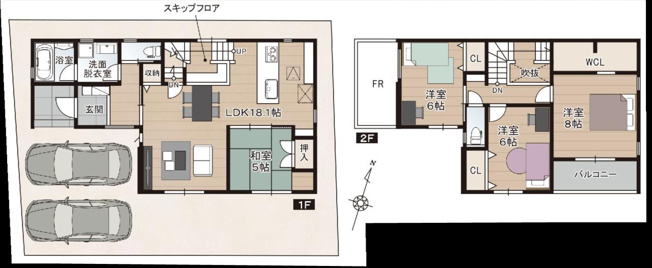 【間取り】 | 香美市土佐山田町東本町２丁目/２区画 | ２号地