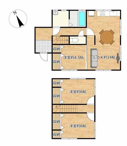 【間取り】 | 仲介手数料無料！厚狭小学校に通えるリフォーム済み中古住宅　山陽小野田市山川 | お客様のご意見を凝縮した使いやすい間取り