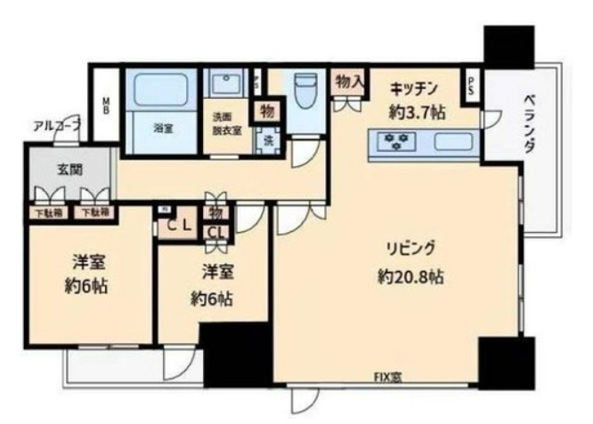 ジオタワー堺筋本町の間取り