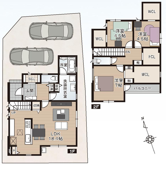 【間取り】 | 南国市後免町２丁目/3区画 | ２号地
