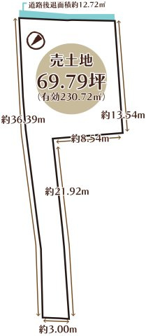 嵐山茶尻町3期　建築条件無土地　２号地の区画図