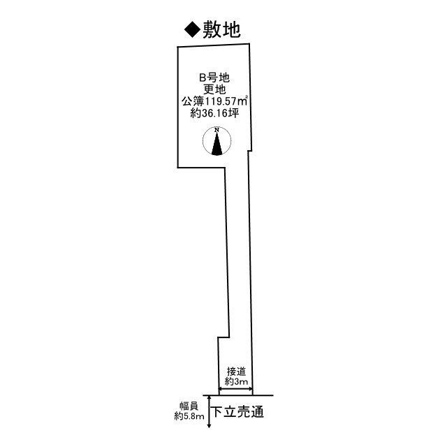 上京区 浮田町 B号地 新築戸建の間取り