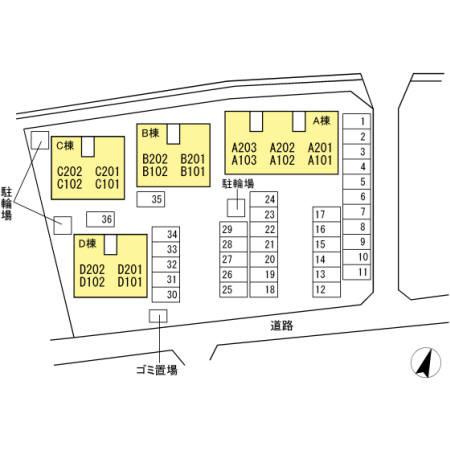 リビングタウン宇多津東 A棟の区画図