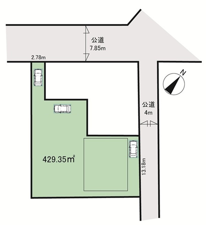 鶴ヶ島市鶴ヶ丘二世帯住宅の区画図