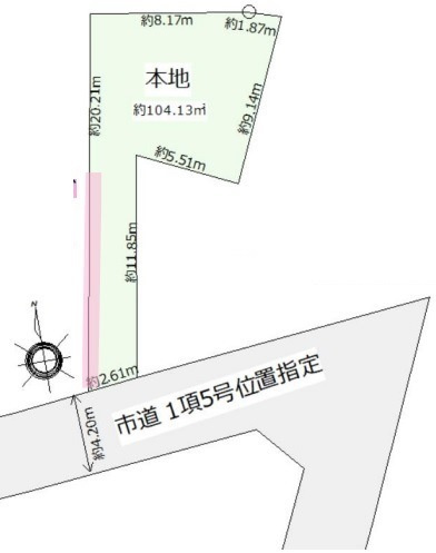 川越市小室　建築条件なし売地　「川越市駅」徒歩16分　敷地31坪　【泉小学区】
