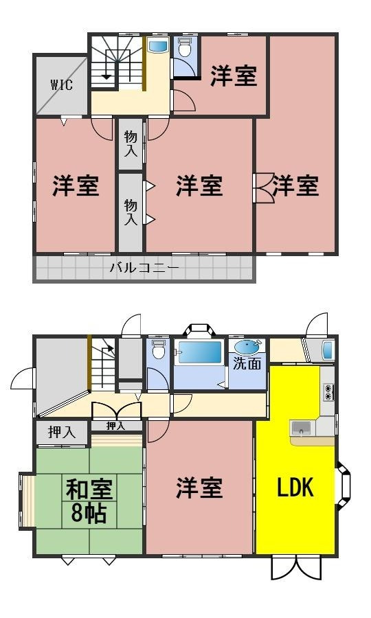 ６６５６６　岐阜市橋一丁目中古住宅の間取り