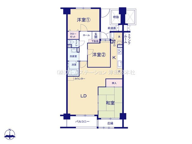 【間取り】 | アトムセレクト　ペアタウン船橋Ｂ棟2階