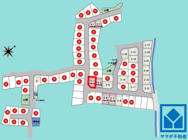 大津市下阪本２丁目　1期　13-1号地の区画図