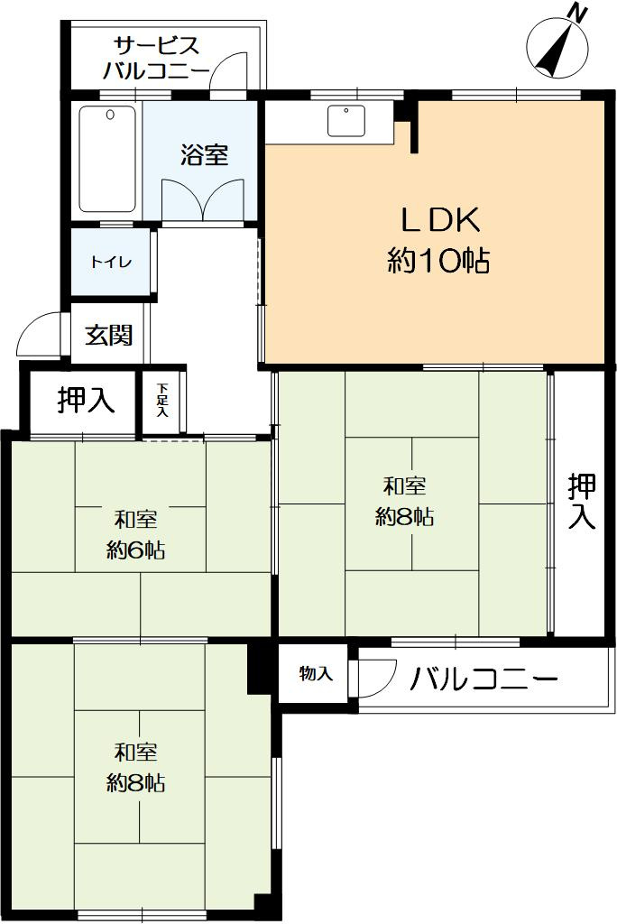鶴甲コーポ1号館の間取り