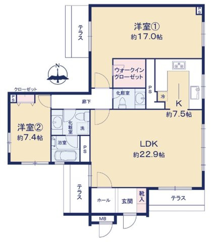ペアシティールーセント成城の間取り