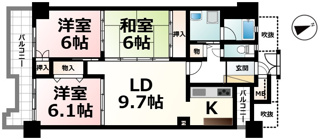 【間取り】 | シャルマンコーポ第３瀬田Ⅰ