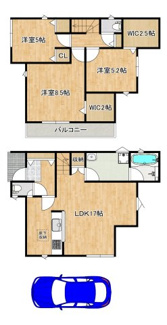 【間取り】 | 綾園６丁目　新築分譲住宅　全３区画 | 【フラット３５Ｓ利用可能ですよ】固定金利ですので月々の支払が安定し、家計にゆとりが生まれますね！！